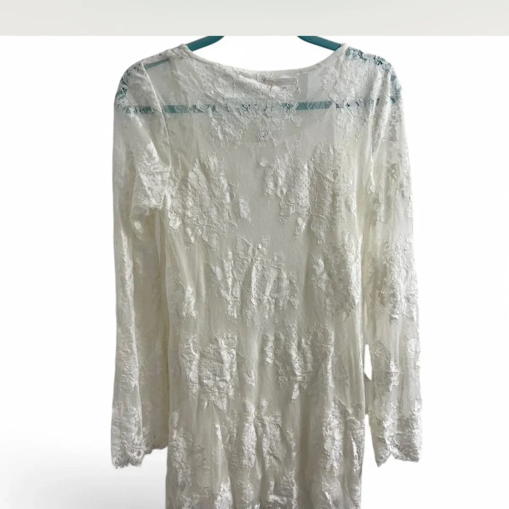 New Urban Outfitters White Lace Dress bell sleeves size small - Picture 9 of 9